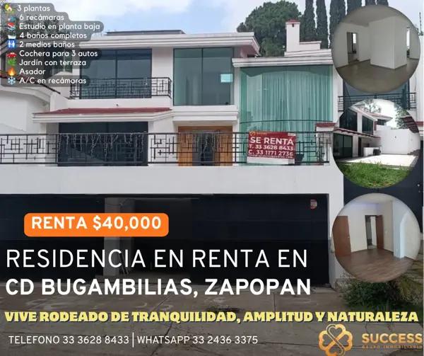 Residencia en Renta – Ciudad Bugambilias Segunda Sección, Zapopan Residencia en Renta – Ciudad Bugambilias Segunda Sección, Zapopan