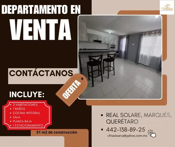 Venta de Departamento en Real Solare, El Marqués, Querétaro - Precio Atractivo Venta de Departamento en Real Solare, El Marqués, Querétaro - Precio Atractivo